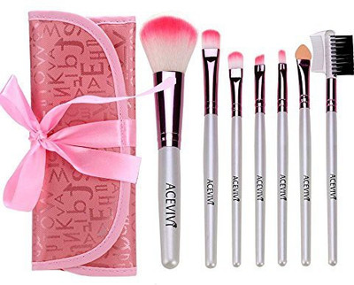

Acevivi Stylish Cute Pink Cosmetic Brushes High Quality Essential Face Makeup Brush Set(Pack of 7)