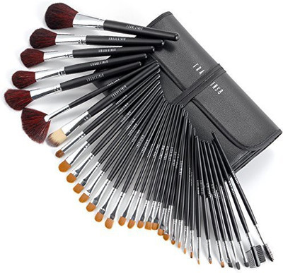

Surepromise Black Cosmetic Makeup Brushes Set W/ Case(Pack of 34)