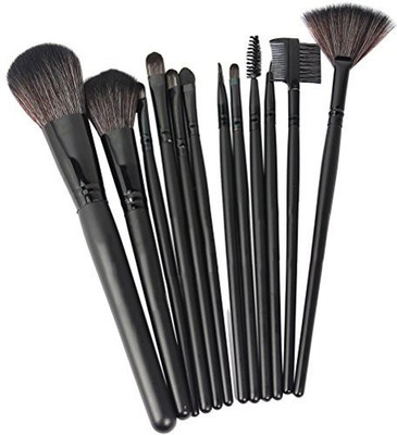 

Joly Professional Makeup Brush Kits Cosmetic Makeup Sets Of 12 With Black Pu Leather Bag(Pack of 12)