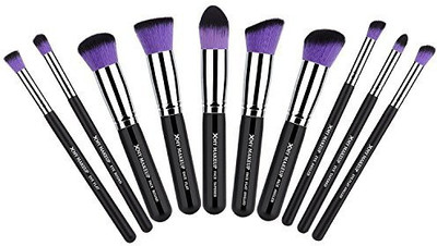 

Elemart Kabuki Makeup Brush Kit Foundation Blending Blush Eyeliner Face Powder Brush (purple)(Pack of 10)