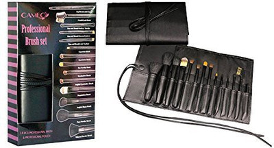 

Cameo Cosmetics Makeup Brushes And Tools Set With Professional Black Pouch(Pack of 14)