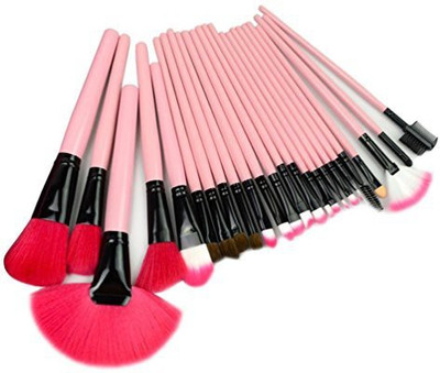 Joly Pro Makeup Brush Sets In One Cosmetic Kit Wooden Handle Brushes Tools With Leather Bag(Pack of 24)