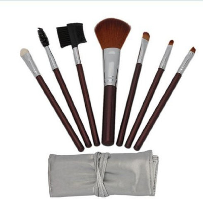 

Cyberstyle Brown Professional Cosmetic Makeup Make Up Brush Brushes Set Kit With Silver Bag Case By(Pack of 7)