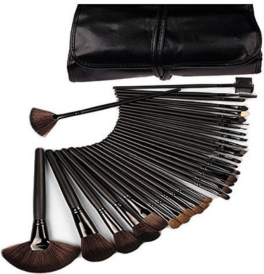 

Basicwu Professional Cosmetic Makeup Brush Set Kit With Synthetic Leather Case,(black)(Pack of 24)
