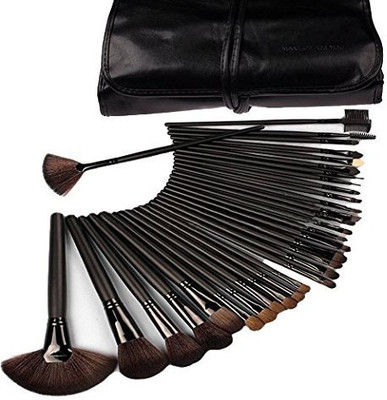 

Klaren Black Rod Makeup Brush Cosmetic Set Kit With Case Black(Pack of 32)