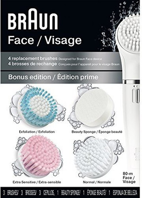Braun Face 80m - Variety Refills For Mini-facial Electric Hair Removal Epilator With Facial Brush(Pack of 4)