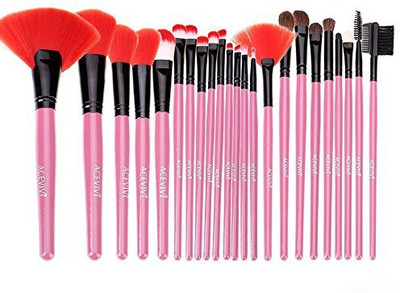 

Acevivi Cute Pink Makeup Brush Professional Essential Brush Set Cosmetic Tools(Pack of 24)