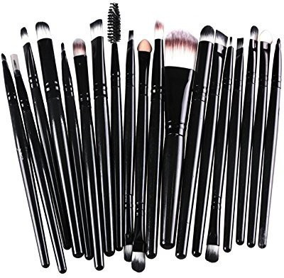 

Amarkup Pro Makeup Brushes Set Powder Foundation Eyeshadow Eyeliner Lip Cosmetic Clearance Brush (black)(Pack of 20)