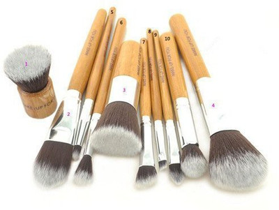 

Aobona Pro Cosmetic Brush Set Bamboo Handle Synthetic(Pack of 10)