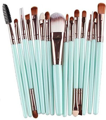 

Hong Kong Makeup Brush,baomabao Makeup Brush Set Tools Make-up Toiletry Kit Wool Mint Green(Pack of 15)