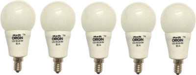 Origin 5 W Basic Round E14 LED Bulb(Yellow, Pack of 5)
