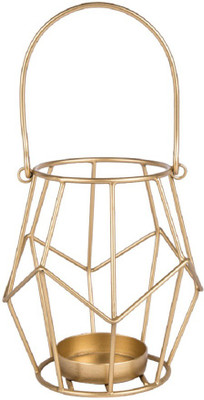 

Chumbak Iron Lines Iron Tealight Holder(Gold, Pack of 1)