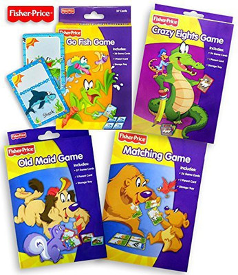 

Fisher-Price Fisher Price Card Games (4-Pack), Go Fish, Crazy Eights, Old Maid & Matching Game(Multicolor)