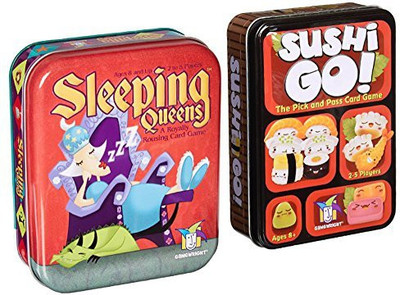 Gamewright Sleeping Queens 10Th Anniversary Tin And Sushi Go Card Games(Multicolor)