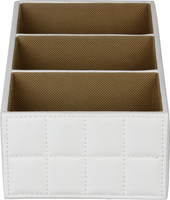 

FABBiTY 3 Compartments Faux Leather Leather Organizer(White)