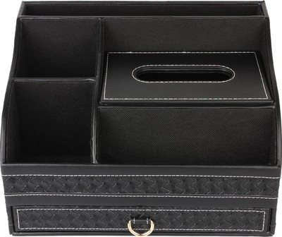 

FABBiTY 6 Compartments Faux Leather Leather Organizer(Black)