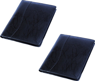 

COI Faux Leather Designer Black Self Document folder / File Folder(Set Of 2, Black)