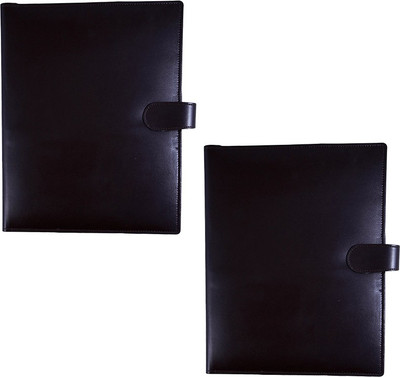 

COI Faux Leather Earthy Brown Document Folder / File Folder(Set Of 2, Black)