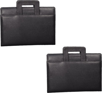 

COI Faux Leather Premium Black Brieface Folder / Document Folder(Set Of 2, Black)