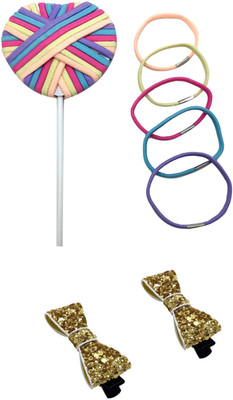 

FashBlush Casual Party Combo For Girls, Women Sequins Bowknot (Set Of 32) Hair Clip, Rubber Band(Multicolor)