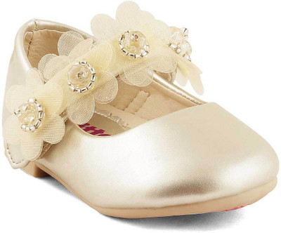 

KITTENS Girls Velcro Ballerinas(Gold