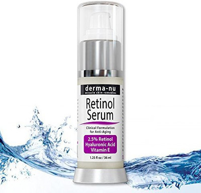 

Derma-nu Miracle Skin Remedies Retinol Serum 2.5% With Hyaluronic Acid Serum & Vitamin E(36 ml)