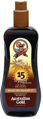 

Australian Gold Spf 15 Spray Gel Sunscreen With Instant Bronzer(237 ml)