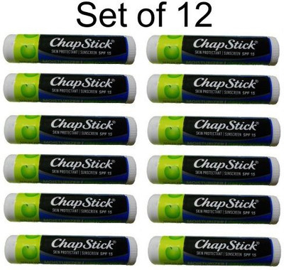 

Chapstick Chapstick Moisturizer Green Apple, Spf 12 (pack Of 12)(4 g)