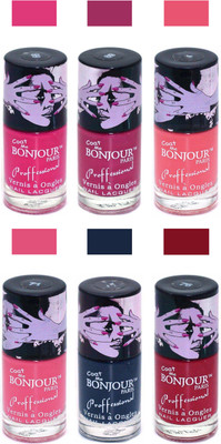 

Bonjour Paris Velvet matte Nail Polish Pink(Pack of 6)