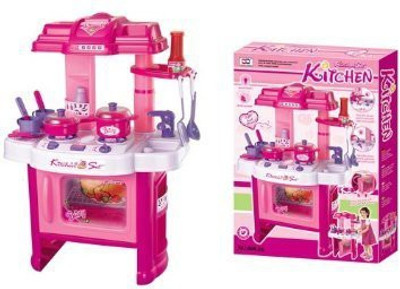 

Powertrc Deluxe Beauty Kitchen Appliance Cooking Play Set 24" w/ Lights & Sound