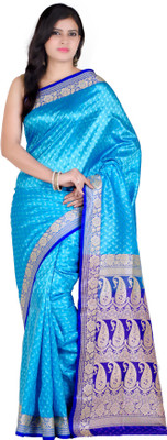 kamila creation Digital Print Daily Wear Silk Blend Saree(Light Blue)