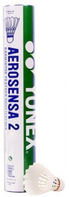 

Yonex Yonex Aerosensa 2 Shuttle cock (pack of 12) Feather Shuttle - White(Medium, 77, Pack of 12)