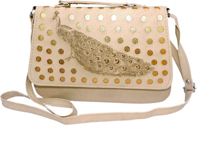 Delano Women Casual Beige Rexine Shoulder Bag