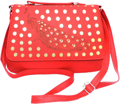 

Delano Women Casual Red Rexine Shoulder Bag