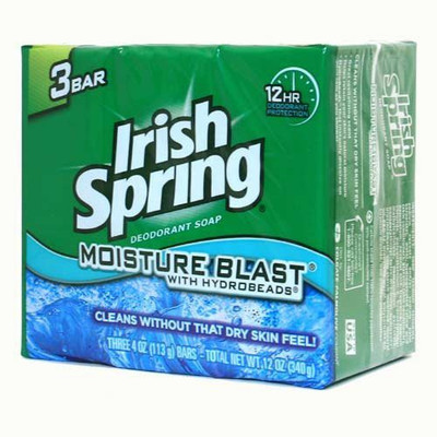 

Irish Spring Deodorant Soap Moisture Blast 3 Bar(106.275 g, Pack of 2)