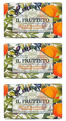 

Saponeria Nesti Firenze "olivo E Mandarino" Moisturizing Soap With Active Ingredient, "il Frutteto" Line(250 g, Pack of 3)