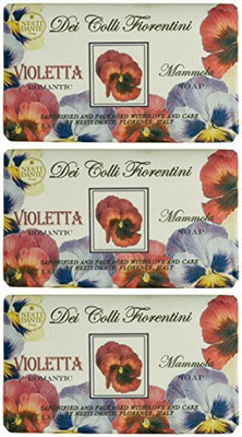 

Saponeria Nesti Firenze "violetta Mammola" Romantic Triple Milled Perfumed Vegetal Soap, "dei Colli Fiorentini"(250 g, Pack of 3)