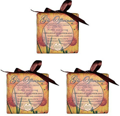 

Saponeria Nesti Firenze "girasole E Zafferano" Nourishing And Moisturizing Soap, "gli Officinali" Line s(200 g, Pack of 3)