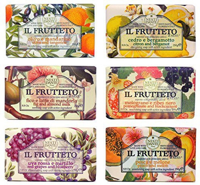 

Saponeria Nesti Firenze Set Of 6 Assorted Perfumed Soaps With Active Ingredients, "il Frutteto" Line(250 g, Pack of 6)