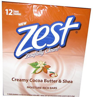 Zest Creamy Cocoa Butter & Shea Moisture-rich Soap(100 g, Pack of 12)
