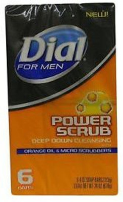 

Dial For Men Power Scrub Soap, 2x 6 Count Bars(113.36 g, Pack of 6)