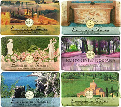 

Saponeria Nesti Firenze Set Of 6 Assorted Perfumed Natural Soaps, "emozioni In Toscana" Line(250 g, Pack of 6)