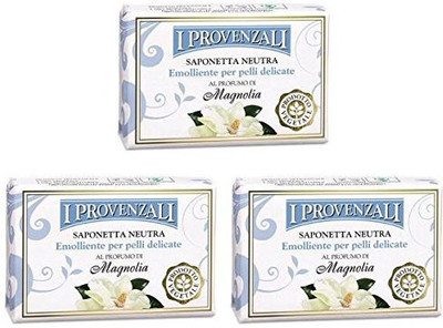 

I Provenzali "saponetta Neutra Emolliente" Emollient Neutral Soap, Magnolia Scent(100 g, Pack of 3)