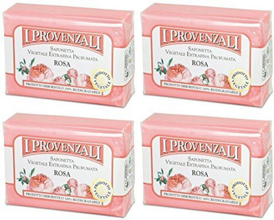 

I Provenzali "rosa" Vegetable Perfumed Soap, Rose Scent(100 g, Pack of 4)