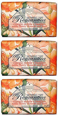 

Saponeria Nesti Firenze "ciliegio Nobile E Basilico" Sensuous Natural Soap, "romantica" Line(250 g, Pack of 3)