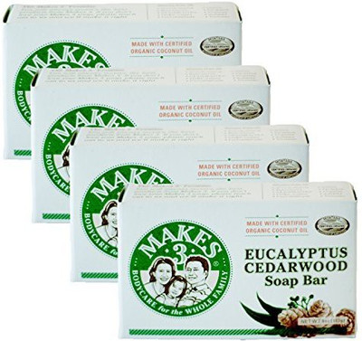

Makes 3 Organic Eucalyptus Cedarwood Soap Pack(100 g, Pack of 4)