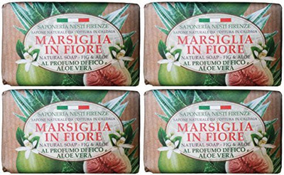 

Saponeria Nesti Firenze "marsiglia In Fiore" Natural Soap, Fig And Aloe Scent s(125 g, Pack of 4)