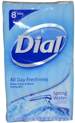 

Dial 2x Spring Water Antibacterial Soap Bar, Bars, 8-count(113.36 g, Pack of 8)