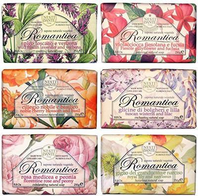 

Saponeria Nesti Firenze Set Of 6 Assorted Perfumed Natural Soaps, "romantica" Line(250 g, Pack of 6)