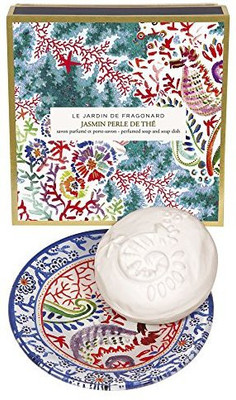 

Fragonard French Jardin De Jasmin Perle De The Perfumed Sculpted Soap & Dish Set(100 g)